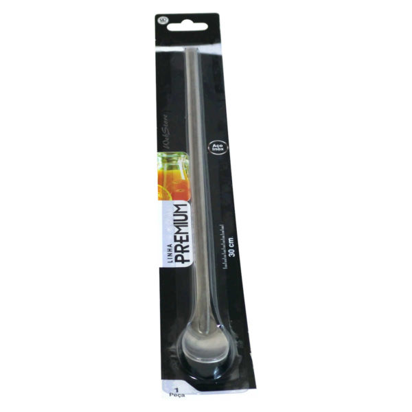 Colher longa 30cm inox - colher para suco e drinks