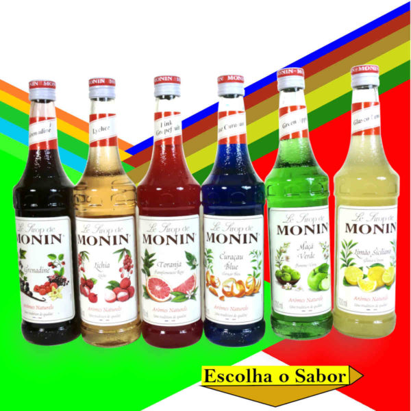 xarope para drinks Monin sabores 700ml, xarope para gin, gin tonica e vodka