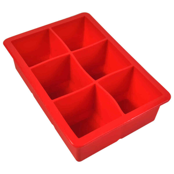 forma de gelo em silicone para 6 cubos grandes