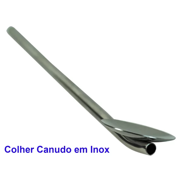 colher canudo inox