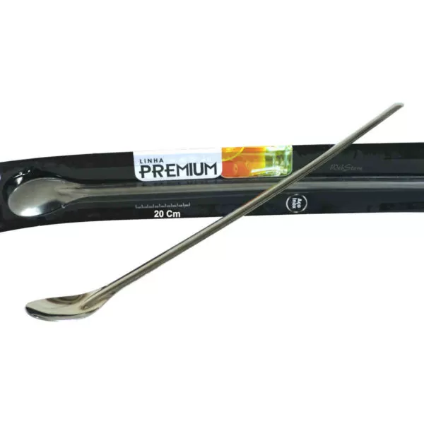 Colher 20cm inox - colher para suco e drinks