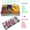 Especiarias para Gin Tônica - Pimenta Rosa,   Coentro,   Hibisco,   Zimbro,   Maçã,   Canela,   Limão Taiti,   6 mini xaropes - RoyalBar