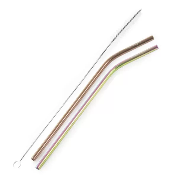 Canudo de aço inox furta Cor - kit com 3 peças