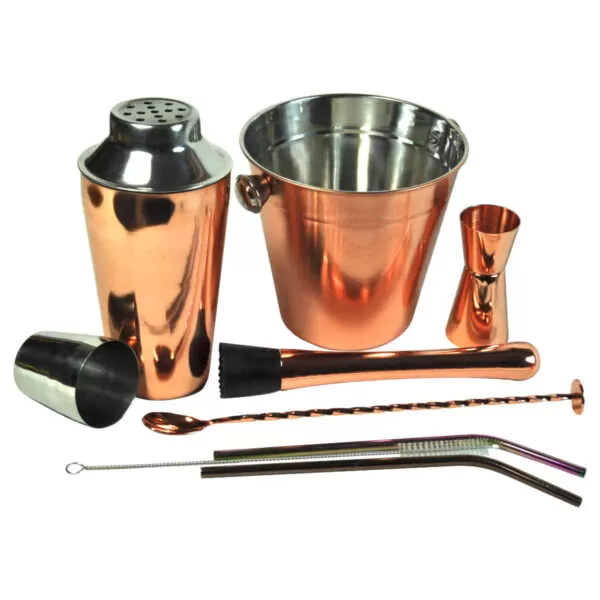 Kit bar Bronze 8 peças - Para fazer drinks perfeitos com estilo e elegância